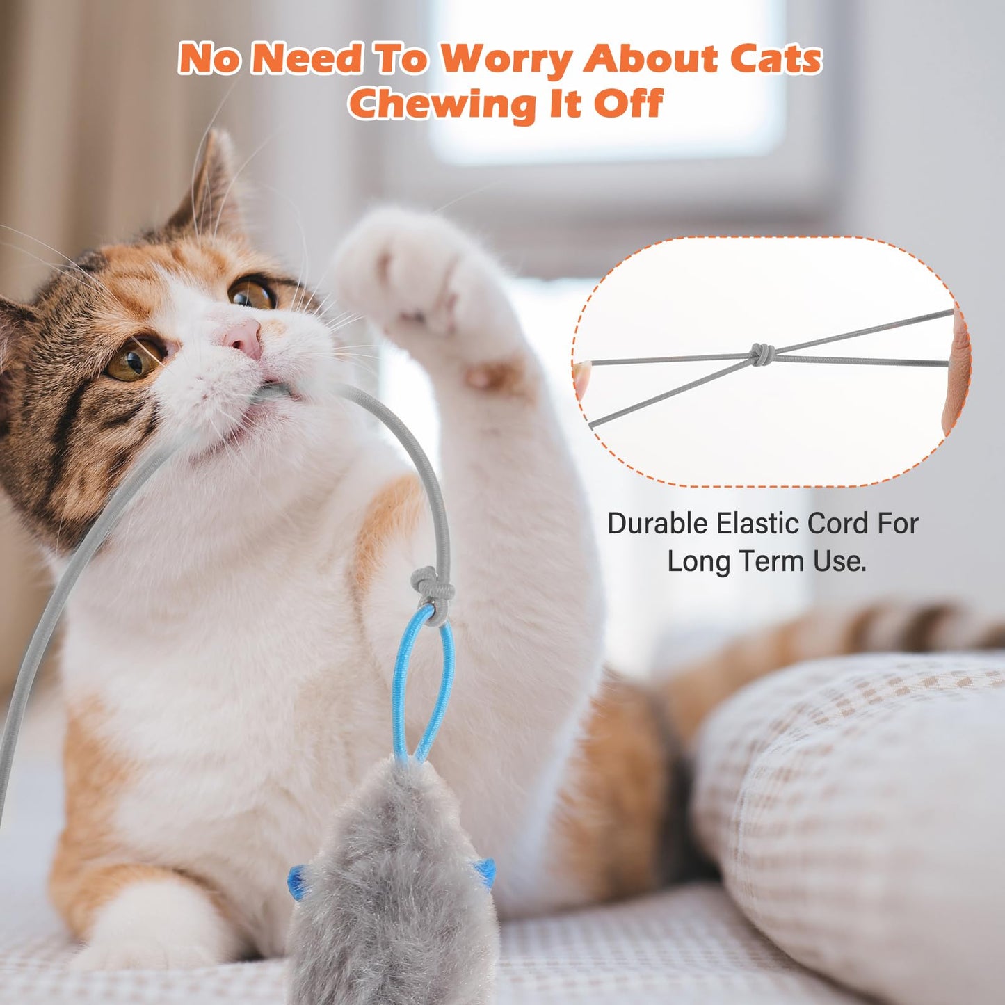 Interactive Cat Toy, Electric Cat Teaser, Door Clip, 2 Motion Modes,grey