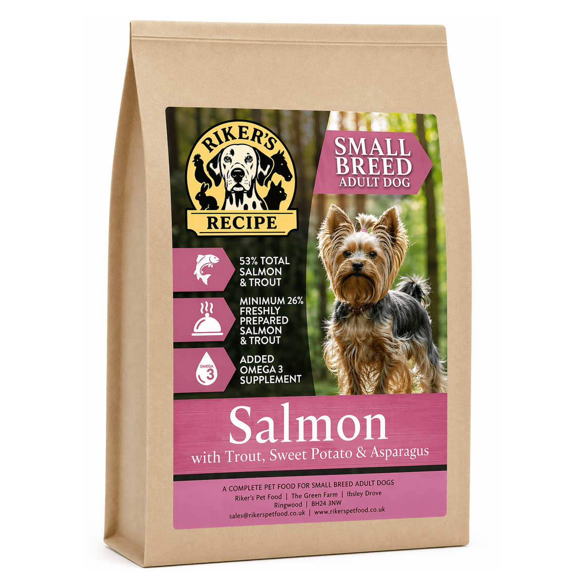 Riker’s Recipe Salmon & Trout Dog Food (2kg)