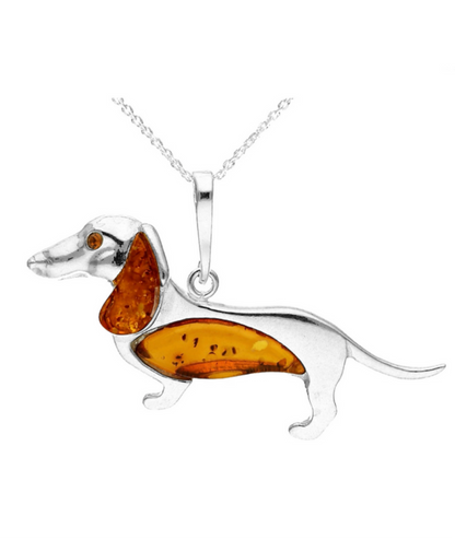 Designer Dashund Sterling Silver Pendant. FREE DELIVERY - Sayby’s Sanctuary 