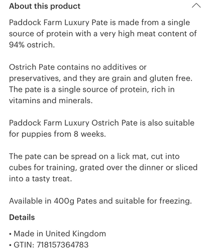 Paddock Farm Luxury Ostrich Pate - Sayby’s Sanctuary 