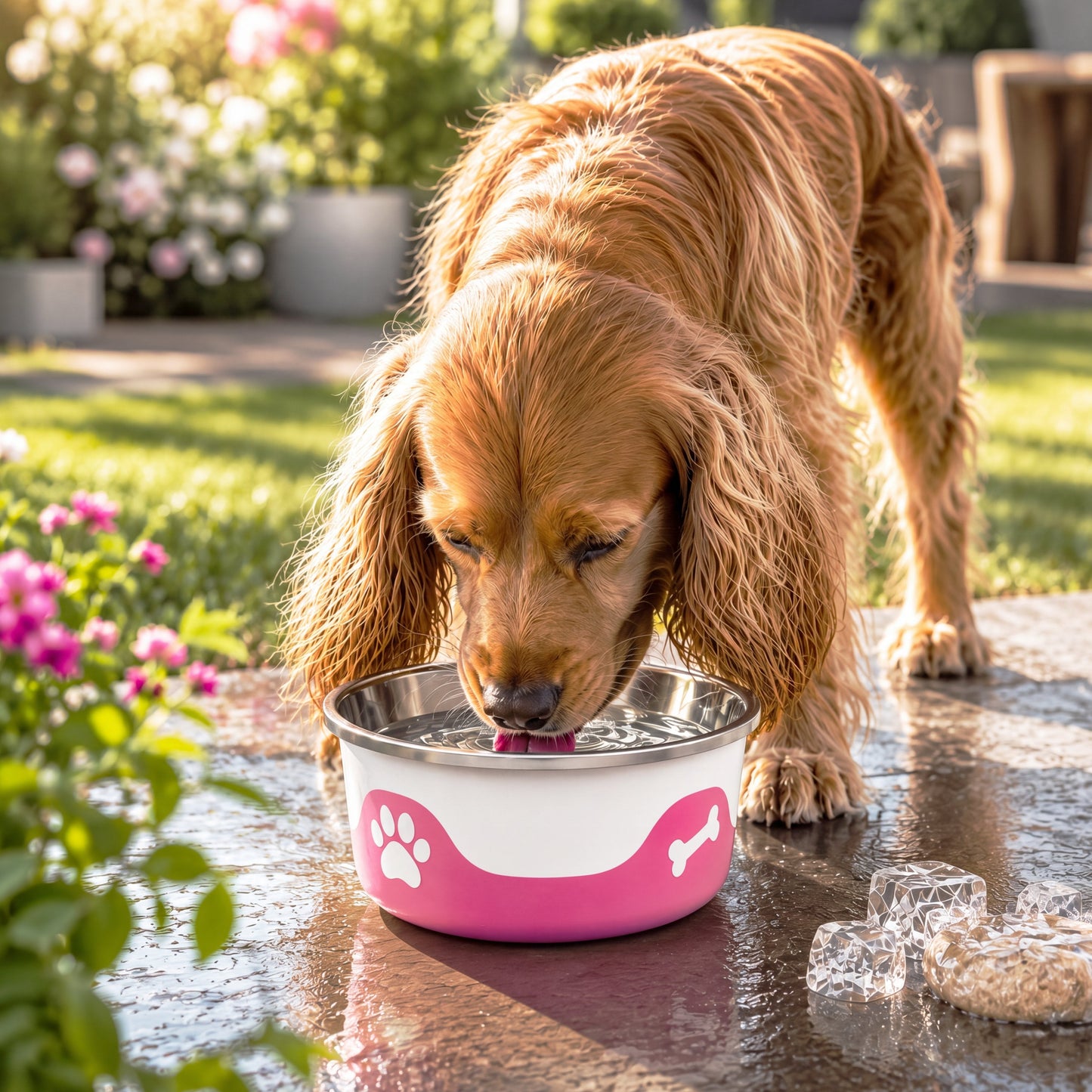 ThermaCool Dog Bowl - Hot Pink