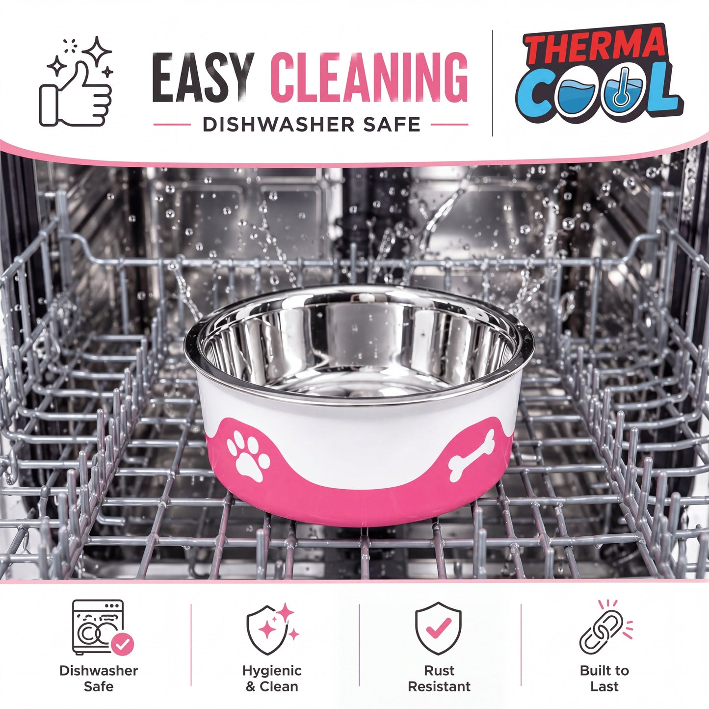 ThermaCool Dog Bowl - Hot Pink