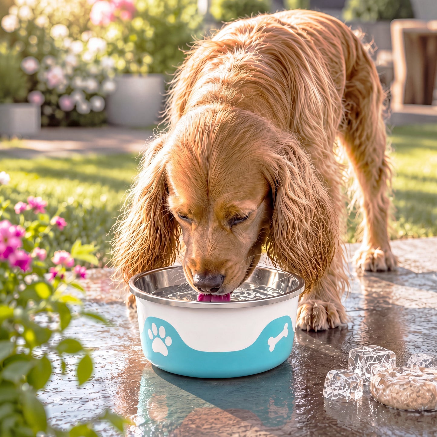 ThermaCool Dog Bowl - Azure Blue