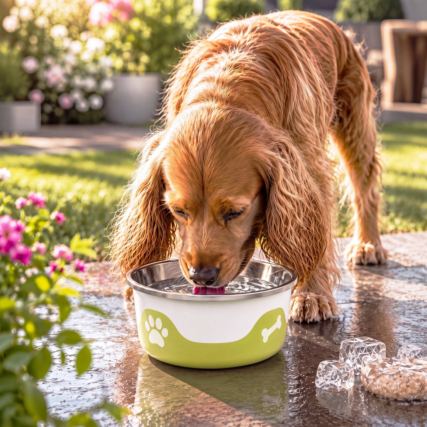 ThermaCool Dog Bowl - Olive Green