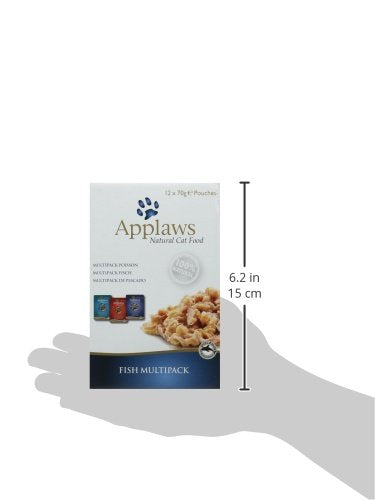 Applaws 100% Natural Wet Cat Food, Pouch Multipack Tuna Selection in Broth, 70 g (12 x 70 g Pouches)