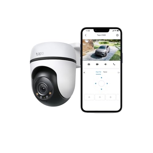 Tapo TC40 Pan/Tilt Smart Security Outdoor Camera, Full HD, 360° Smart Person Detection Motion Tracking, Color Night Vision, WiFi Camera No Monthly Fee, Two-Way Talk, IP65, Works with Alexa & Google