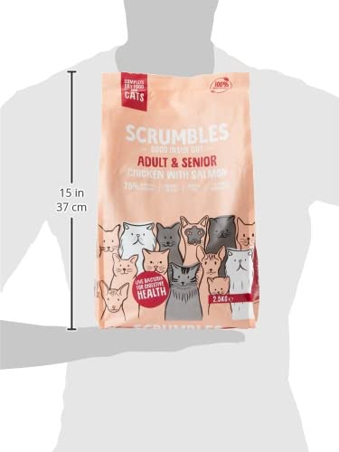 Scrumbles All Natural Dry Cat Food With 75% Chicken and Fresh Salmon, High Protein Food for Adults And Seniors