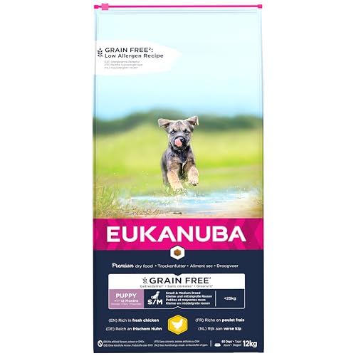 Eukanuba Grain Free Complete Dry Dog Food for Puppy Small and Medium Breeds