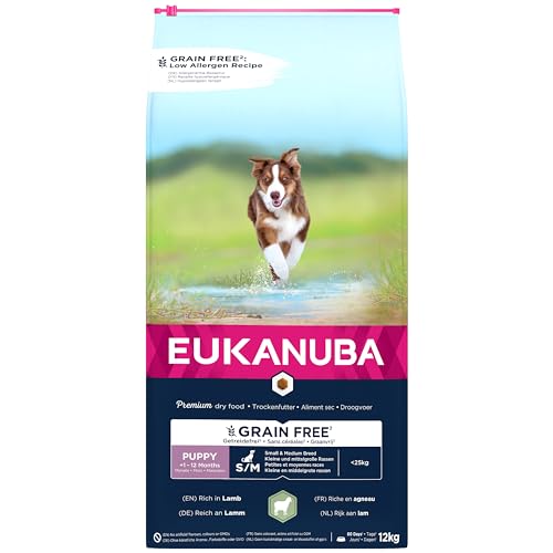 Eukanuba Grain Free Complete Dry Dog Food for Puppy Small and Medium Breeds