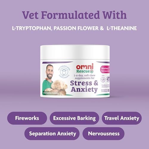 Omni Dog Daily Calming Supplement – Vet-approved and Hypoallergenic Chews