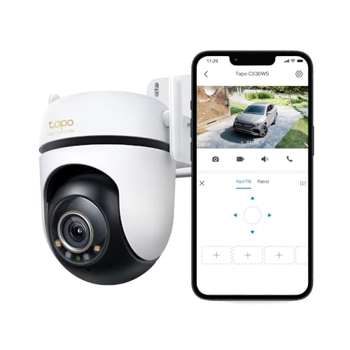 Tapo TC40 Pan/Tilt Smart Security Outdoor Camera, Full HD, 360° Smart Person Detection Motion Tracking, Color Night Vision, WiFi Camera No Monthly Fee, Two-Way Talk, IP65, Works with Alexa & Google