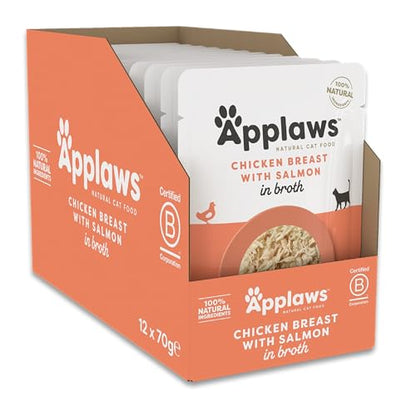 Natural Wet Cat Food Chicken Selection in Broth 12 x 70g Pouches