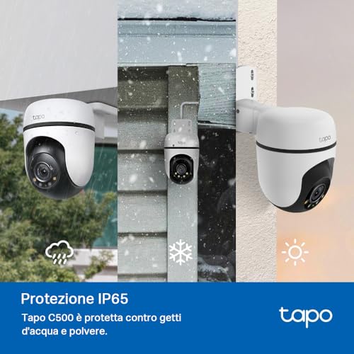 Tapo TC40 Pan/Tilt Smart Security Outdoor Camera, Full HD, 360° Smart Person Detection Motion Tracking, Color Night Vision, WiFi Camera No Monthly Fee, Two-Way Talk, IP65, Works with Alexa & Google