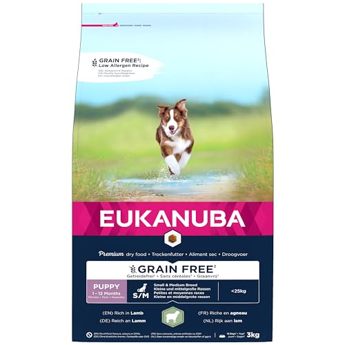 Eukanuba Grain Free Complete Dry Dog Food for Puppy Small and Medium Breeds