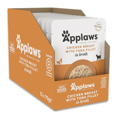 Natural Wet Cat Food Chicken Selection in Broth 12 x 70g Pouches