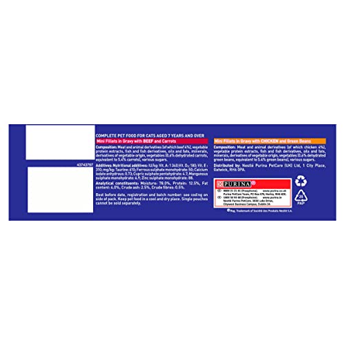 PURINA ONE Adult Cat Food Mini Fillets in Gravy 40 x 85g