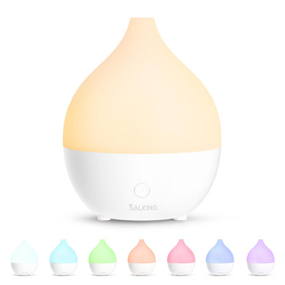 SALKING Essential Oil Diffuser, 100ml Small Aromatherapy Ultrasonic Cool Mist Humidifier with Warm White Lights, Auto Shut-Off Function, for Office Home