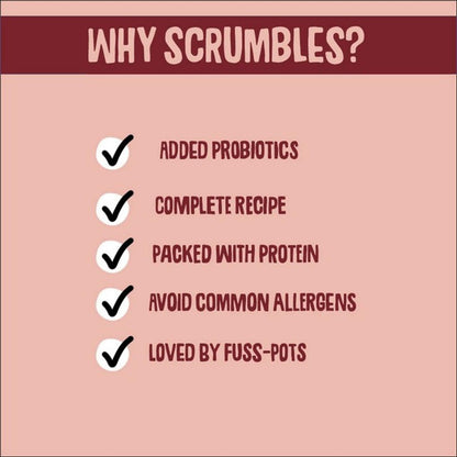 Scrumbles • Dry Cat Food • Hypoallergenic • All Lifestages • Chicken 74% • 700g Bag • Joint Care • Natural Complete Adult Recipe • Gut Friendly Prebiotics & Probiotics • Gluten Free