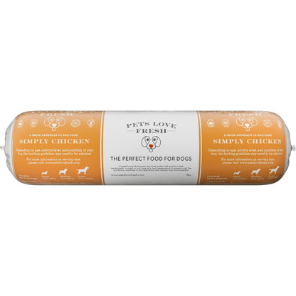 Fresh Dog Food Simply Chicken 5 x 600g Chub Rolls
