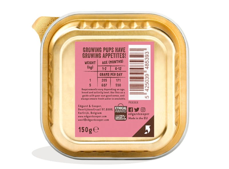 Edgard Cooper Grain-Free Wet Dog Food for Adult Dogs, (11 x 150g), Natural Dogs Food in Cup with Fresh Meat & Amino Acids, Gluten-Free, High Protein
