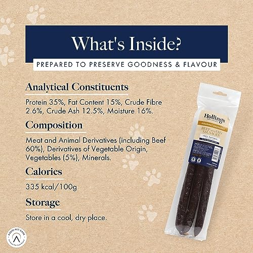 Hollings Chicken Sausages Dog Treats, Delicious, Nutritious Air Dried Chews for Adult Dogs, Made with 100% Natural Ingredients (Pack of 3)