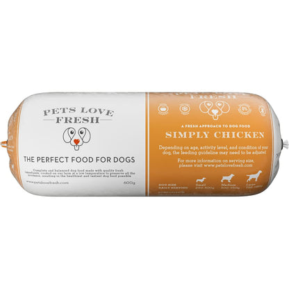 Fresh Dog Food Simply Chicken 5 x 600g Chub Rolls