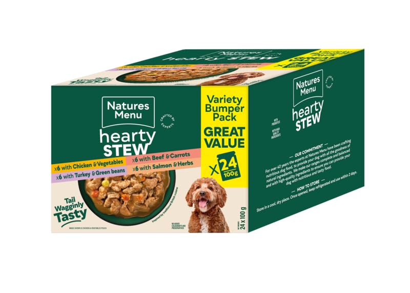 Natures Menu Hearty Stews - Chunks in Gravy Wet Food Pouches for Adult Dogs