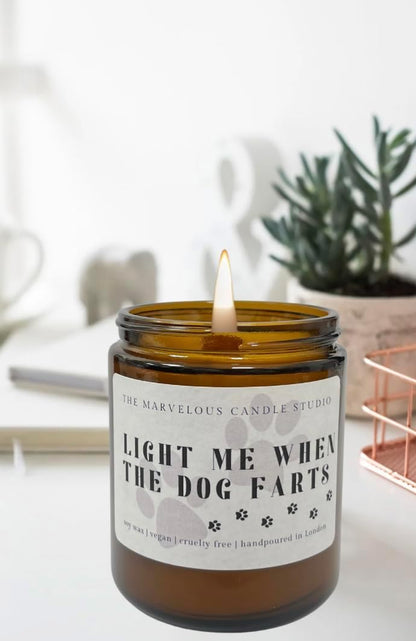 Dog Fart Buster Scented Soy Candle | Funny Pet Lover Gift | Vegan Home Fragrance | Gag Gift for Animal Parents | Novelty Odor Eliminator Candle - (Dog Farts)