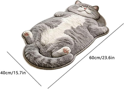 Fluffy Cat Shaped Rug 16 x 24 Inch
