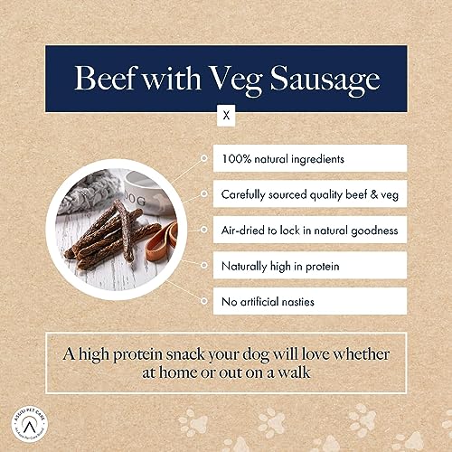 Hollings Chicken Sausages Dog Treats, Delicious, Nutritious Air Dried Chews for Adult Dogs, Made with 100% Natural Ingredients (Pack of 3)