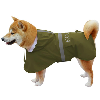 Waterproof Dog Raincoat with Hood and Reflective Design
