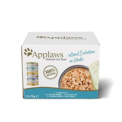 Natural Wet Cat Food Tuna Selection in Broth 12 x 70g Pouches