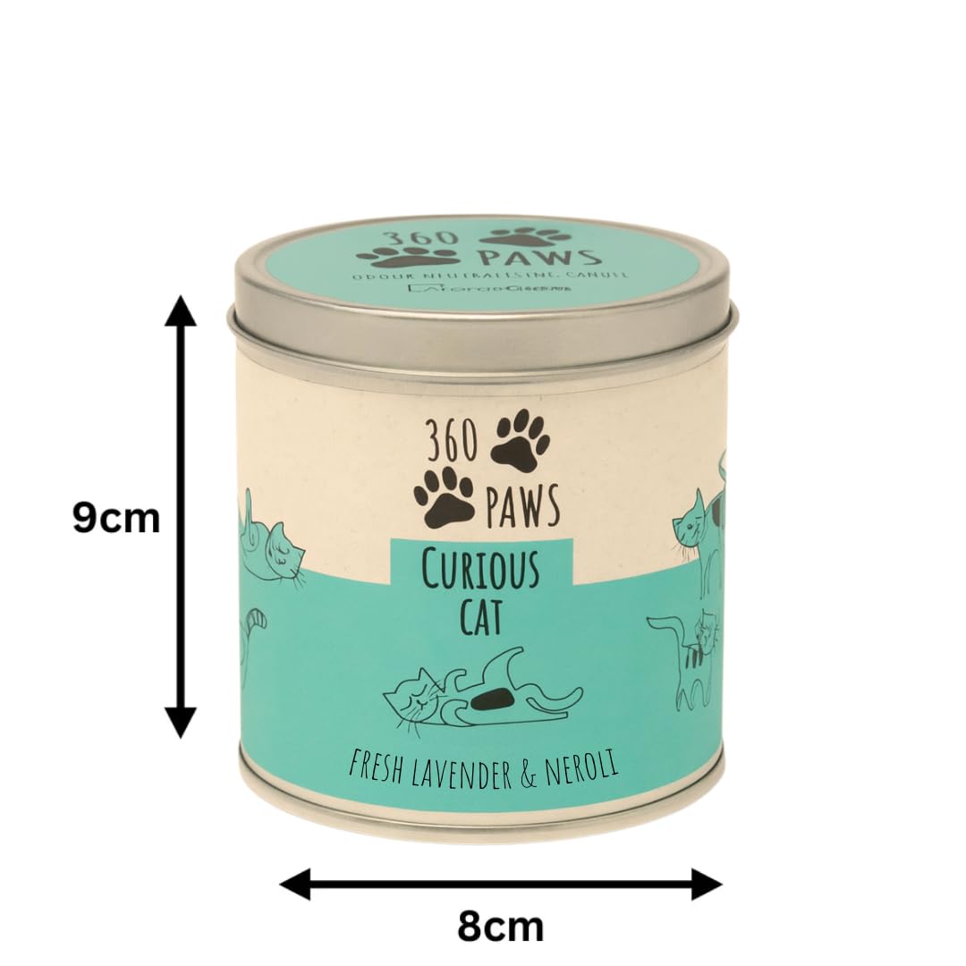 360 Paws Playful Pet Odour Neutralising Candle, Fresh Cotton & Musk, 50 Hour Burn Time, Pet-Safe AromaGuard™ Technology, Natural Wax, Reusable Tin