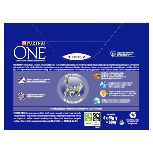 PURINA ONE Adult Cat Food Mini Fillets in Gravy 40 x 85g