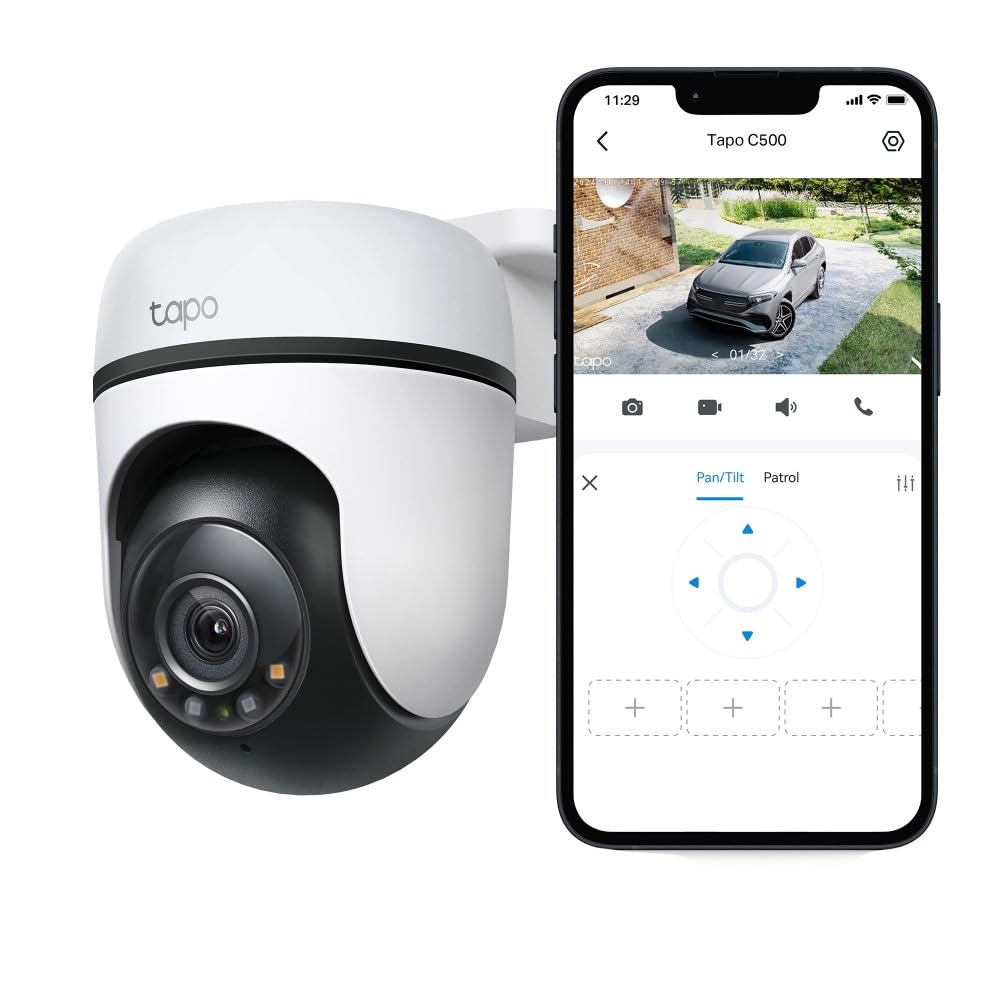Tapo TC40 Pan/Tilt Smart Security Outdoor Camera, Full HD, 360° Smart Person Detection Motion Tracking, Color Night Vision, WiFi Camera No Monthly Fee, Two-Way Talk, IP65, Works with Alexa & Google