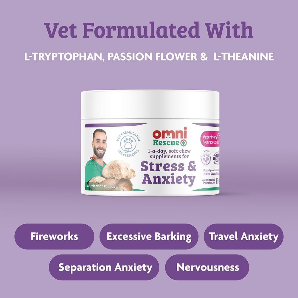 Omni Dog Daily Calming Supplement – Vet-approved and Hypoallergenic Chews
