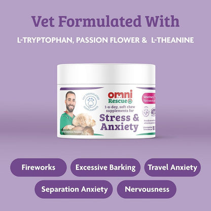 Omni Dog Daily Calming Supplement – Vet-approved and Hypoallergenic Chews
