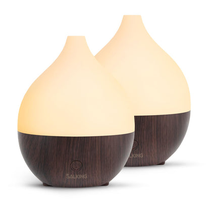 SALKING Essential Oil Diffuser, 100ml Small Aromatherapy Ultrasonic Cool Mist Humidifier with Warm White Lights, Auto Shut-Off Function, for Office Home