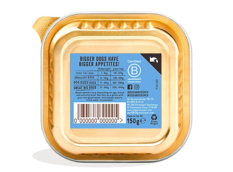 Edgard Cooper Grain-Free Wet Dog Food for Adult Dogs, (11 x 150g), Natural Dogs Food in Cup with Fresh Meat & Amino Acids, Gluten-Free, High Protein