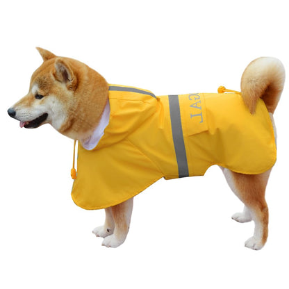 Waterproof Dog Raincoat with Hood and Reflective Design