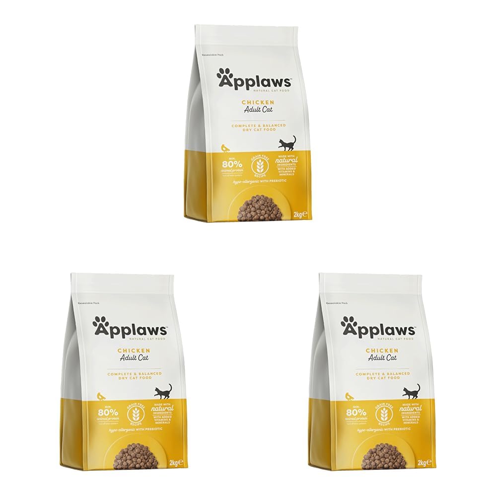 Applaws Natural Complete Dry Food for Adult Cats, Chicken with Lamb Grain Free, 2kg Bag