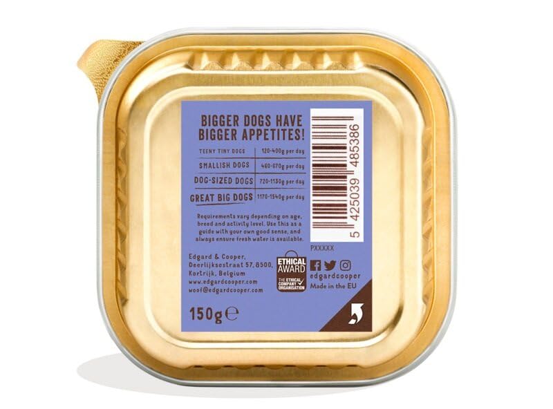 Edgard Cooper Grain-Free Wet Dog Food for Adult Dogs, (11 x 150g), Natural Dogs Food in Cup with Fresh Meat & Amino Acids, Gluten-Free, High Protein