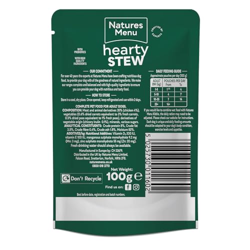 Natures Menu Hearty Stews - Chunks in Gravy Wet Food Pouches for Adult Dogs