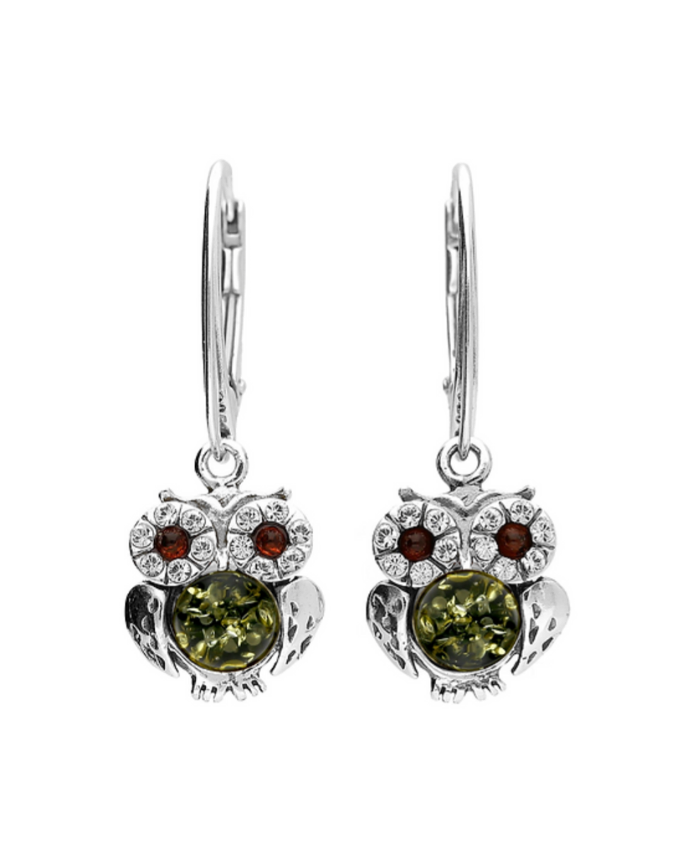 Amber Drop Owl Earrings. FREE DELIVERY - Sayby’s Sanctuary 
