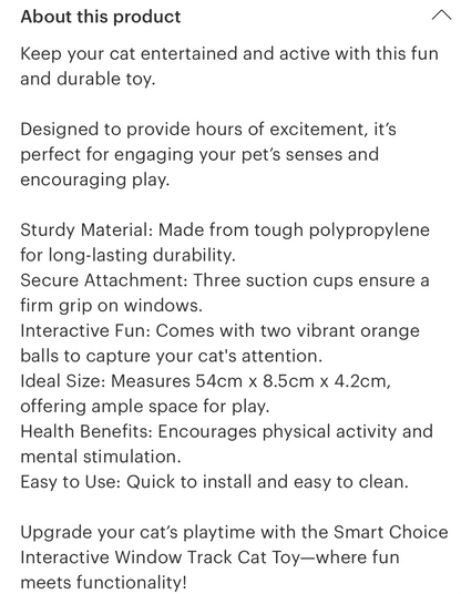 Interactive Window Track Cat toy - Sayby’s Sanctuary 