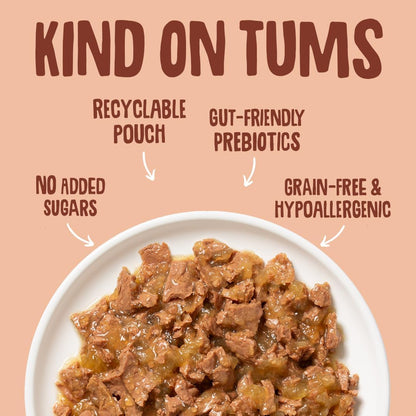 Scrumbles • Wet Cat Pouches • Gravy Fish • Hypoallergenic • All Lifestages • 2x Chicken with Tuna • 3x Chicken with Cod • 2xChicken with Salmon • 8 Pouches (85g) • 80%+ Meat • Prebiotics