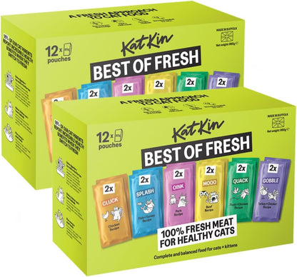 Best Of Fresh Cat Food Variety Pack Bundle 24 x 80g Pouches