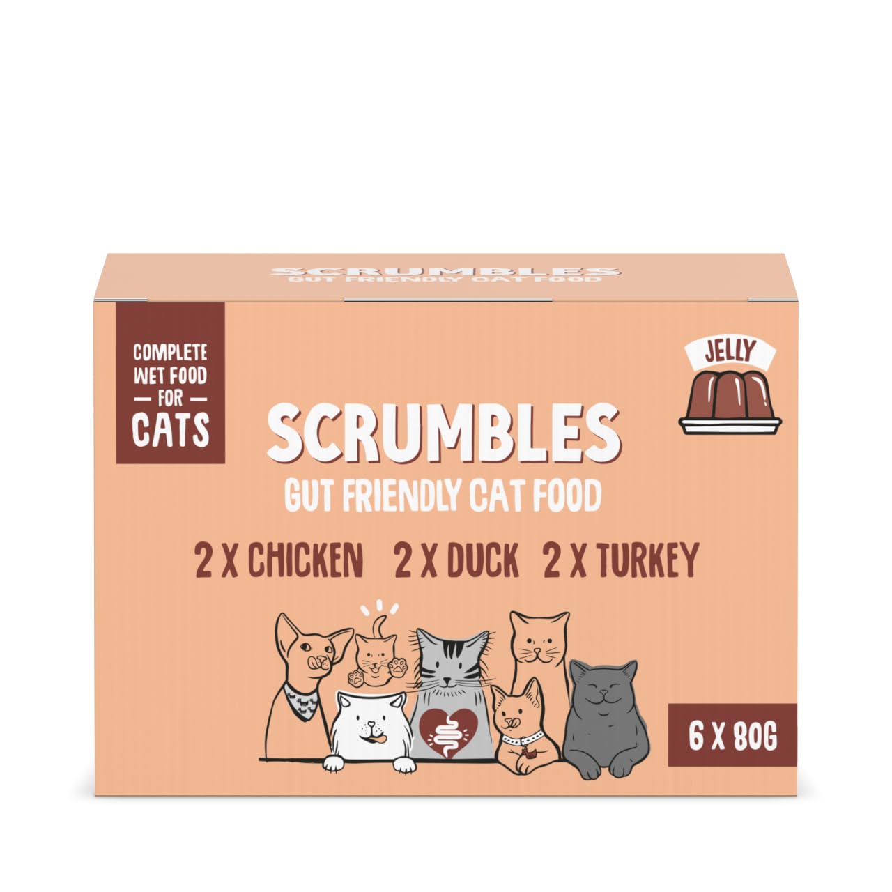 Scrumbles Wet Cat Jelly Meat Selection 6 x 80g