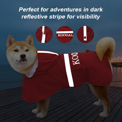 Waterproof Dog Raincoat with Hood and Reflective Design