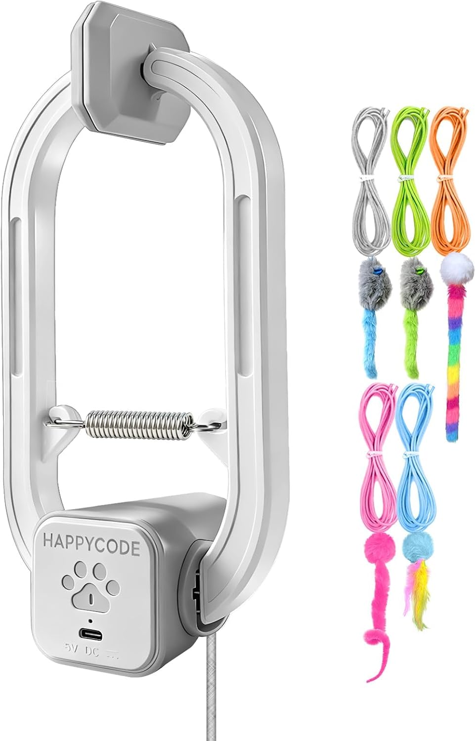 Interactive Cat Toy, Electric Cat Teaser, Door Clip, 2 Motion Modes,grey